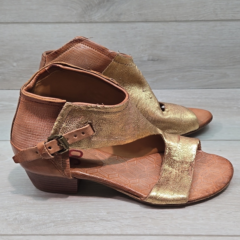 A.S.98 By Free People Hercigovina Gold Open-ToeHeel Sandals Shoes Sz 40/9-9.5 - Picture 2 of 14